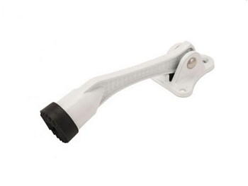 Фиксатор дверной АЛЛЮР КН-130 WW белый "козья ножка" БЛИСТЕР