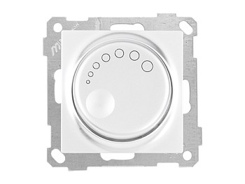 Выключатель поворотный (диммер) (скрытый, без рамки, винт. зажим, 600Вт) белый, DARIA, MUTLUSAN