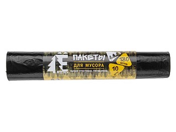 Мешки для мусора, 180 л, 10 шт, "Е-Ромашка", черные, РОМАШКА