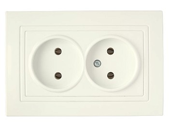 Розетка 2-ая (скрытая, б/з) бежевая, Уют, BYLECTRICA