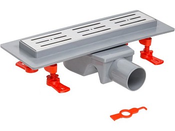 Сливной трап горизонтальный D 50, реш. нерж., сухой затвор, 63х300мм, AV Engineering