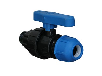 Кран шар. ПЭ 20 х 1/2" нар., РТП