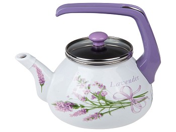 Чайник стальной эмалированный, 2.2 л, серия Лаванда, PERFECTO LINEA