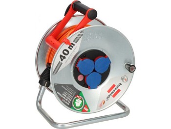 Удлинитель на катушке 40м (3 роз., 3.3кВт, метал. катушка, кабель до -35С, с/з) Brennenstuhl Garant