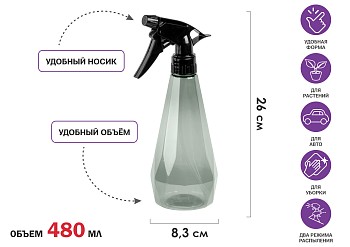 Опрыскиватель ручной 0,48л с пульверизатором, PERFECTO LINEA