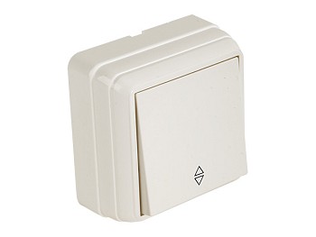 Выключатель 1-клав. проходной (открытый), кремовый, BRON, MUTLUSAN