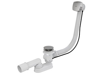 Сифон для ванны автомат комплект, хромированный (длина 80 см), Alcaplast