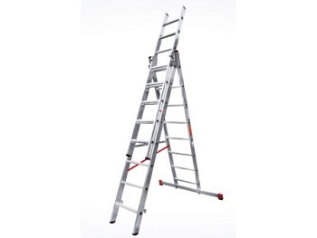 Лестница алюм. 3-х секц. 211/484/224 см 3х8 ступ. 14,3кг  NV3230 Новая Высота
