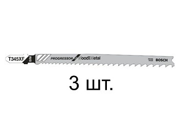 Пилка лобз. по дереву с гвоздями T345XF (3 шт.) BOSCH