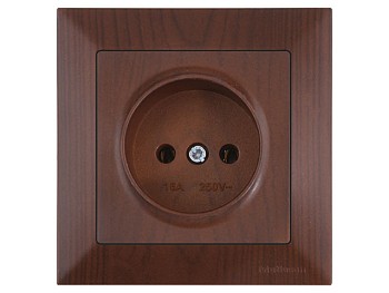 Розетка 1-ая (скрытая, б/з) орех, DARIA, MUTLUSAN