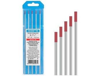Электрод вольфрамовый красный WT-20, Ф 3,0 мм (набор 5 шт) SOLARIS