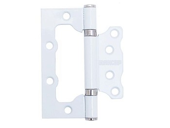 Петля накладная без врезкиАЛЛЮР 100х75 2BB WW БЛИСТЕР 2,5мм белая  2 шт