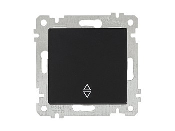 Выключатель проходной 1-клав. (скрытый, без рамки, винт. зажим) черный, RITA, MUTLUSAN