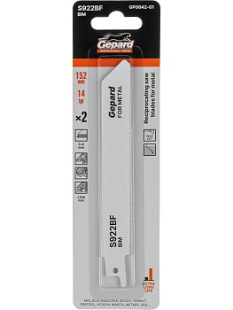 Пилка сабельная по металлу S922BF (2 шт.) GEPARD