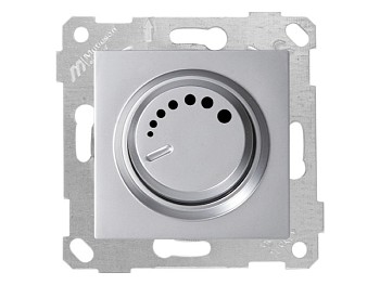 Выключатель поворотный (диммер) (скрытый, без рамки, винт. зажим, 600Вт) серебро, RITA, MUTLUSAN