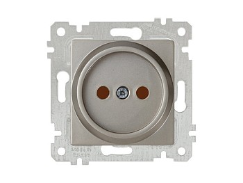 Розетка 1-ая (скрытая, без рамки, б/з, шторки) титан, RITA, MUTLUSAN