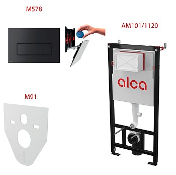 Инсталляционный сет 4 в 1 с кнопкой M578, Alca