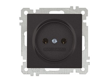 Розетка 1-ая (скрытая, без рамки, б/з) черная, DARIA, MUTLUSAN