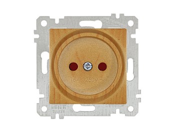 Розетка 1-ая (скрытая, без рамки, б/з, шторки) дуб, RITA, MUTLUSAN