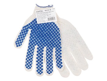 Перчатки х/б с ПВХ (обливная ладонь) 7,5класс STARTUL