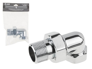 Американка угловая 1" вн.-нар. ХРОМ, AV Engineering (инд. упак.)