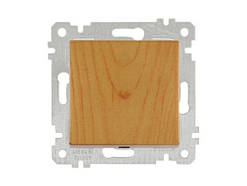 Выключатель 1-клав. (скрытый, без рамки, пруж. зажим) дуб, RITA, MUTLUSAN