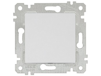 Выключатель 1-клав. (скрытый, без рамки, винт. зажим) белый, RITA, MUTLUSAN