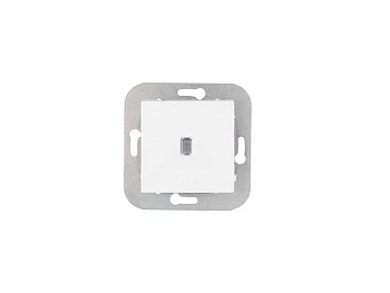 Выключатель 1 клав. (cкрытый, 10А) со световой индикацией, белый, Уют, Bylectrica