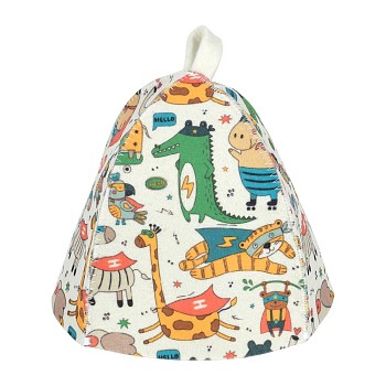 Шапка для бани и сауны детская "Супер герои",  войлок, "Банные штучки"