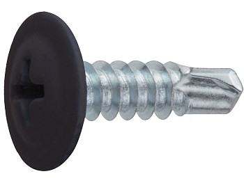Саморез 4.2х19 мм с прессшайбой, цинк, со сверлом, RAL 9005 (50 шт в зип-локе) STARFIX