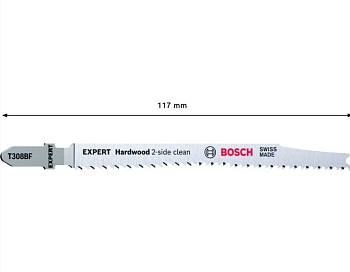 Пилка лобз. по дереву T308BF Expert "Hardwood 2-side clean" BOSCH 3 шт.