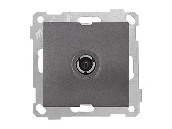 Розетка телевиз. 1-ая (с/з, 11dB, переходная) дымчатая, ELITRA, MUTLUSAN