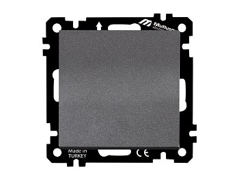 Выключатель 1-клав. двухполюсный (скрытый, без рамки, пруж. зажим) дымчатый, DARIA, MUTLUSAN