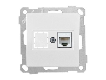 Розетка компьютерная 1xRJ45 (Cat5e) белая, ELITRA, MUTLUSAN