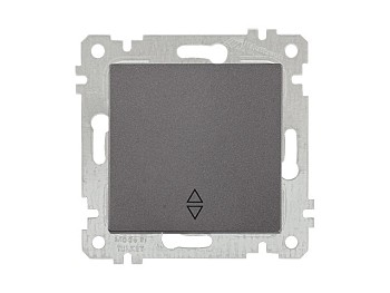 Выключатель проходной 1-клав. (скрытый, без рамки, винт. зажим) дымчатый,, RITA, MUTLUSAN