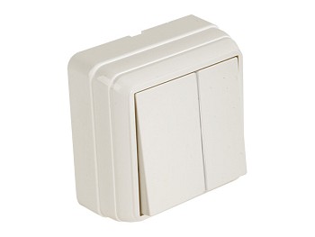 Выключатель 2-клав. (открытый) кремовый, BRON, MUTLUSAN