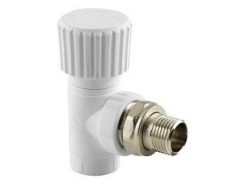 Кран вент. для радиатора ПП 20х1/2" угл., бел. РТП