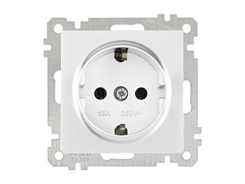 Розетка 1-ая (скрытая, с/з) белая, ELITRA, MUTLUSAN