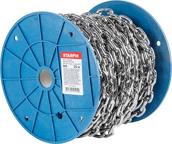 Цепь сварная короткозвенная М5 нерж.сталь (А2), DIN 766 (бухта 25м) STARFIX