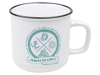 Кружка керамическая, 450 мл, серия Морской волк, белая, PERFECTO LINEA
