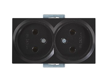 Розетка 2-ая (скрытая, б/з) черная, RITA, MUTLUSAN