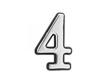 Цифра дверная АЛЛЮР пластик "4" хром