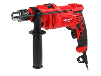 Дрель ударная WORTEX DS 1307-1 в кор. 800 Вт, 1 скор, 25 мм в дер., ключевой патрон 13 мм.