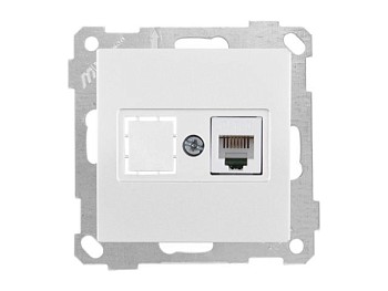 Розетка телефонная 1хRJ12 белая, ELITRA, MUTLUSAN