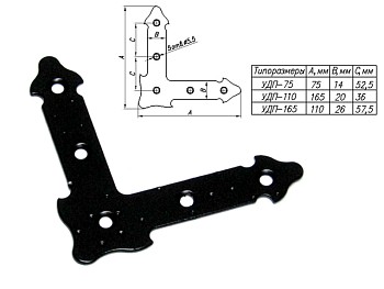 Уголок 110 мм декоративный, прямой, черн. мат. STARFIX