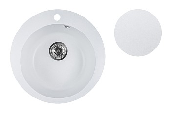 Мойка кухонная из искусственного камня POINT белый 495х495 мм, AV Engineering