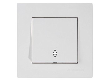 Выключатель проходной 1-клав. (скрытый, винт. зажим) белый, RITA, MUTLUSAN