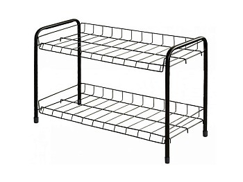 Этажерка для обуви 2-х секционная, 660х280х440 мм, черный, NIKA