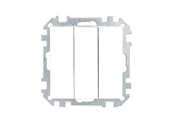 Выключатель 3 клав. (cкрытый, 10А) белый, Стиль, Bylectrica