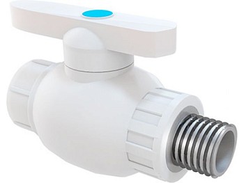 Кран шар. ПП 20х1/2" нар. бел. РТП